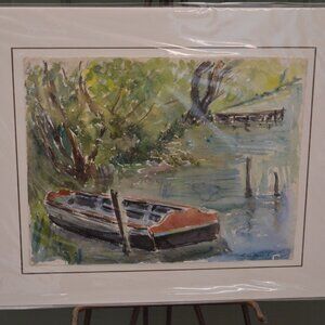 Coastal Scene Impressionist Painting by Contemporary Spanish Artist Bernard, New